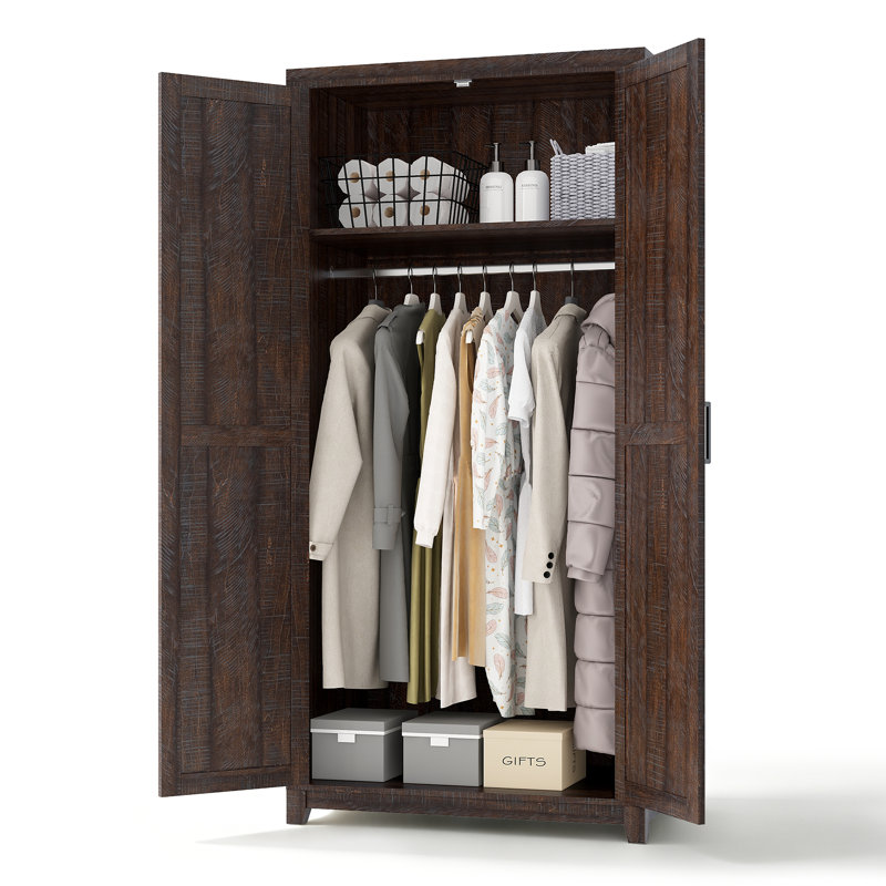 Armoire en bois manufacturé Chiara, Espresso