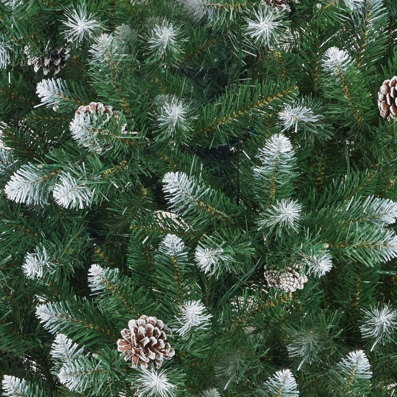 Arbre de Noël artificiel mince 7,5 pi pré-éclairé, arbre de Noël réaliste pour l'intérieur et l'extérieur, 7’