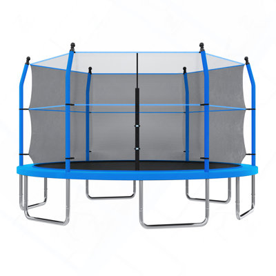 14 ft Heavy-Duty Outdoor Backyard Trampoline with Safety Enclosure Net and Ladder