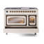 ILVE UN48FNMPEGG Nostalgie II Noblesse 48 inch Dual Fuel Range (8 Sealed Burners + Griddle, Triple Glass Door)-264993568-264993569-264993625