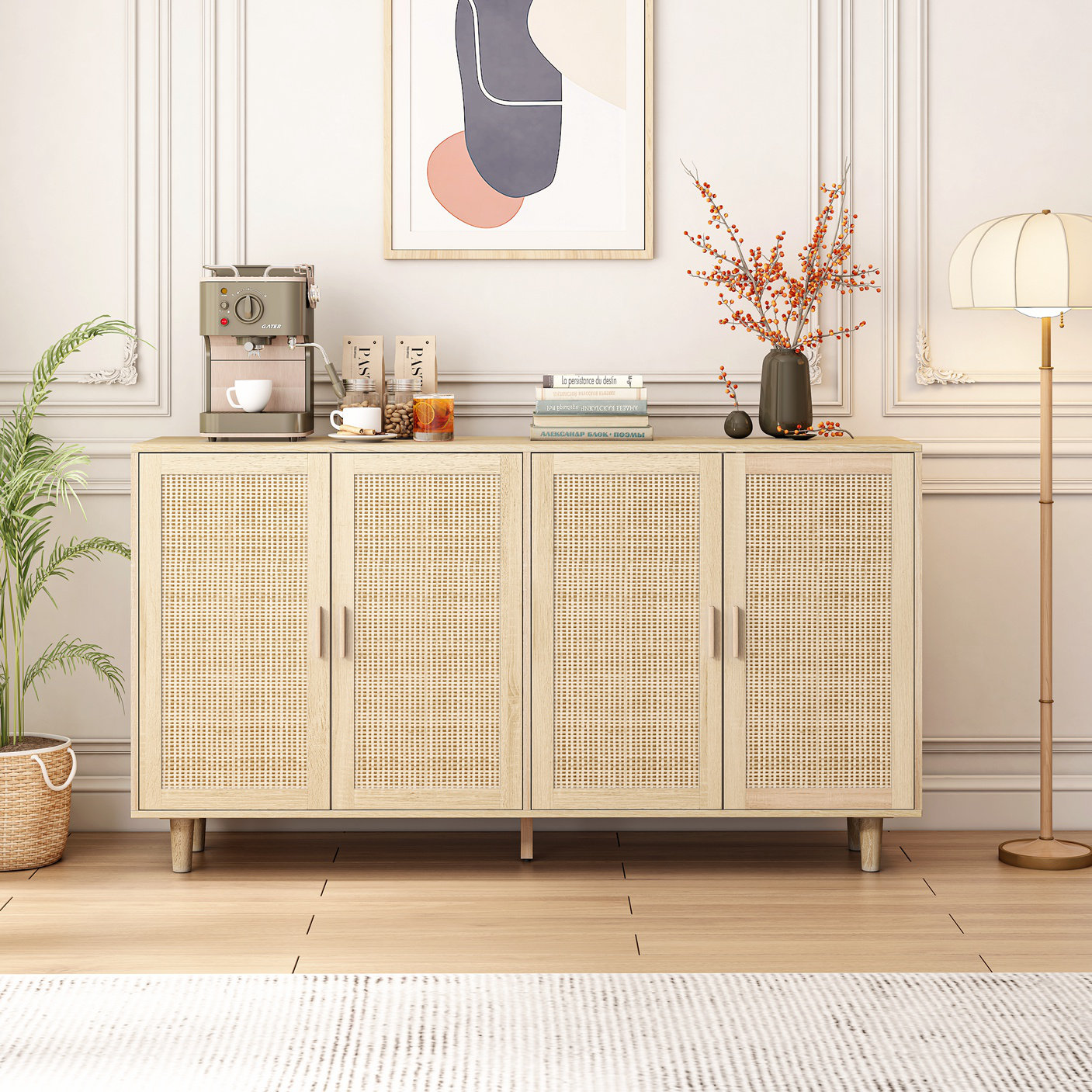 Bayou Breeze Bepler 4door Accent Entryway Natural