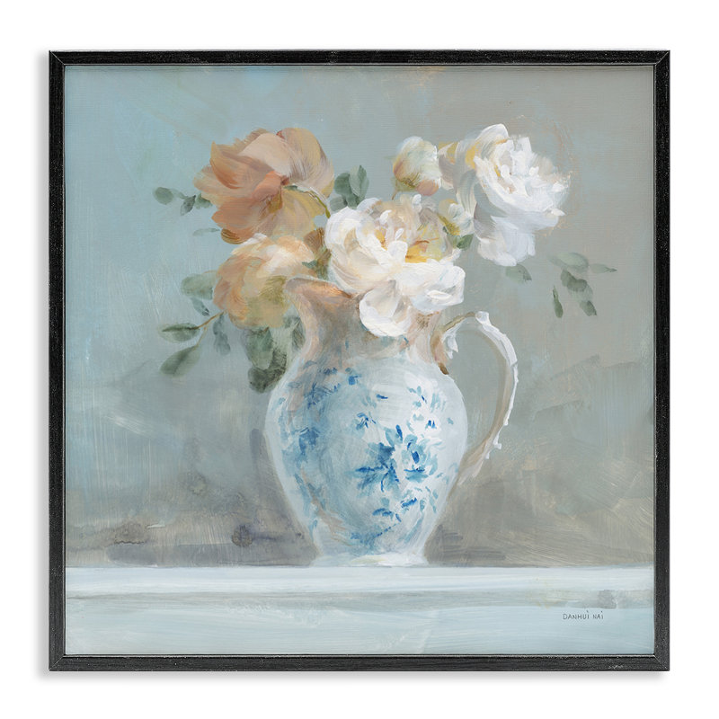 Art floral giclée par Danhui Nai, H 12 po x l 12 po, Giclée encadrée noir minuit