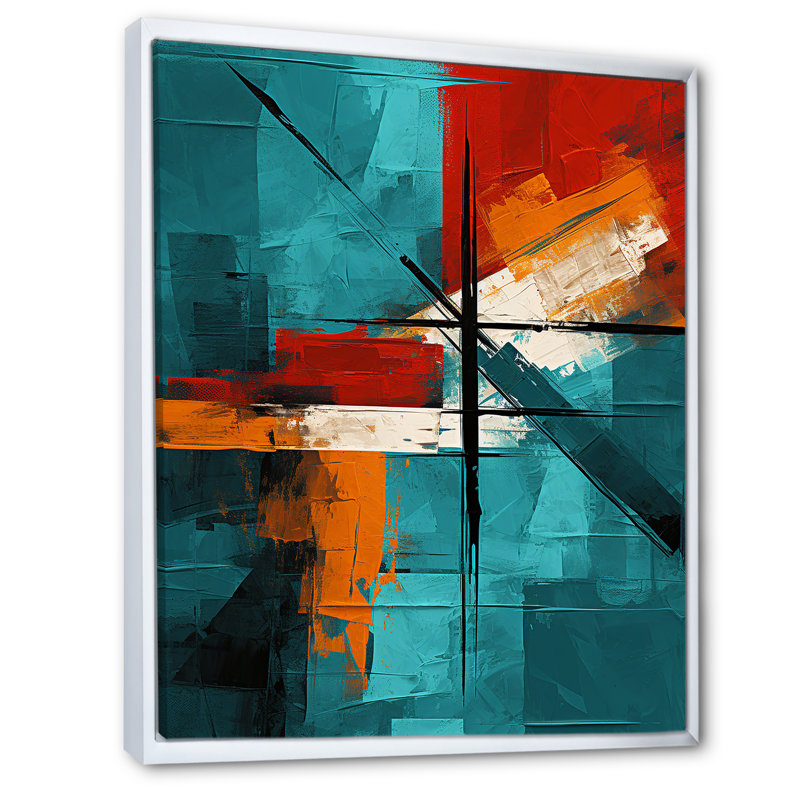 «Impossible Logic Of Love Abstract In Teal I», reproduction d'art sur toile, H 44 po x l 34 po x P 1,5 po