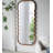 31.4x1.4x74" Oversized Wooden Floor Mirror with Unique Brown Frame