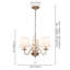 Lustre boho à 3 lumières à intensité variable 20,8 po