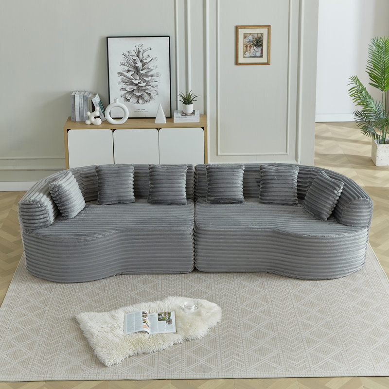 Canapé modulaire en velours côtelé 111,5 pouces Compression Cloud