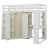 Sayer Wood Loft Bed with Wardrobe, Desk, Charging Station & Adjustable Spotlights-127343432