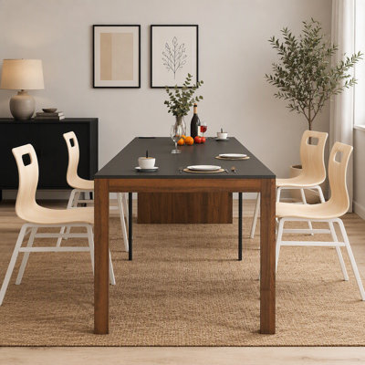 Modern Multifunctional Extendable Dining Table with Built-in Outlet and Storage, Perfect for Various Events and Space Efficiency