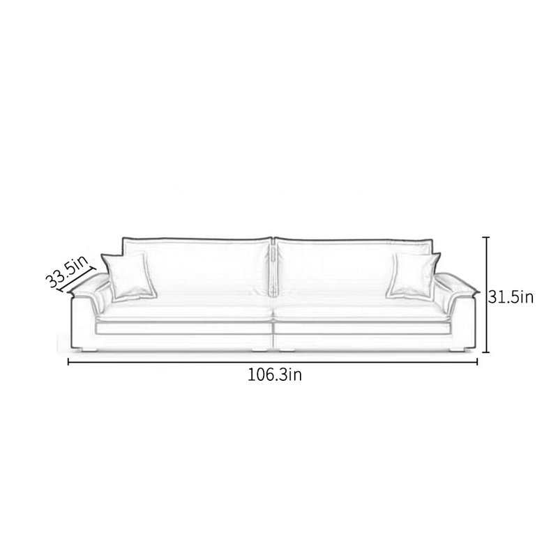 Canapé de bureau simple loisir, H 31,5 po x l 106,3 po x P 33,5 po, 4