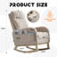 Chaise berçante rembourrée avec pieds en bois massif Modern Modern Beige Teddy-1095594486