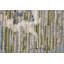 Claymore traditionnel floral et botanique, vert / ivoire / bleu-97925016