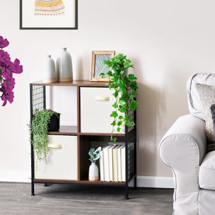 Open Storage Bookshelf with 4 Cube