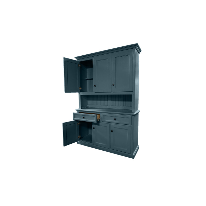 Modern Dining Hutch and Buffet, Smokey Blue