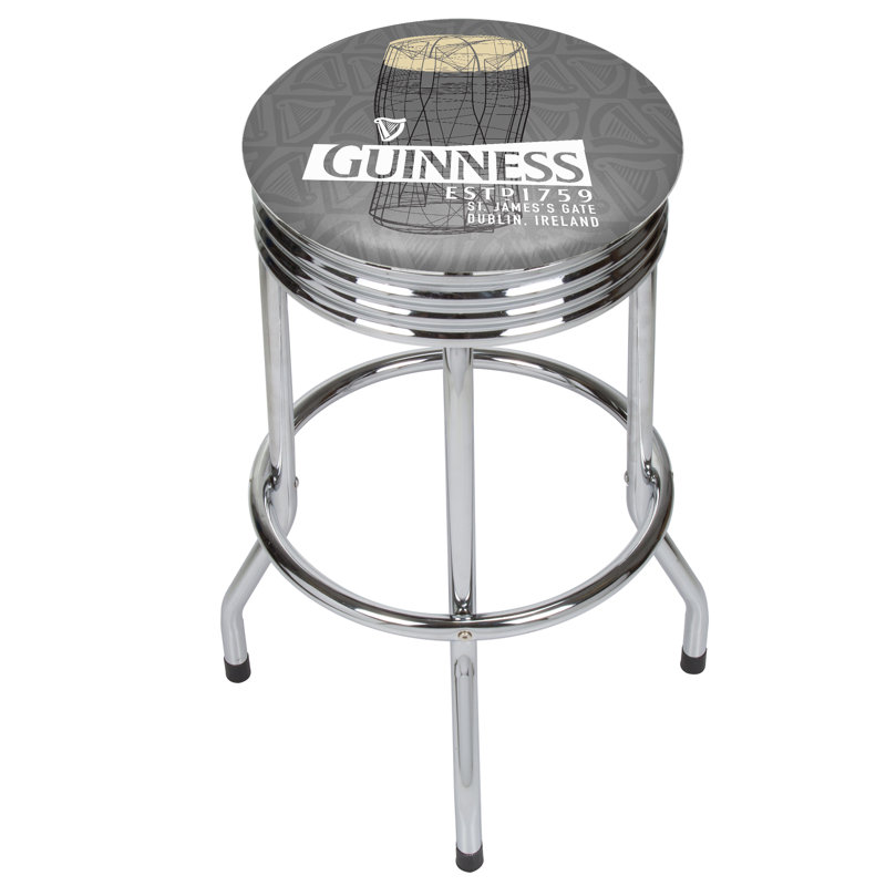 Tabouret de bar pivotant 29 po Guinness, Chrome