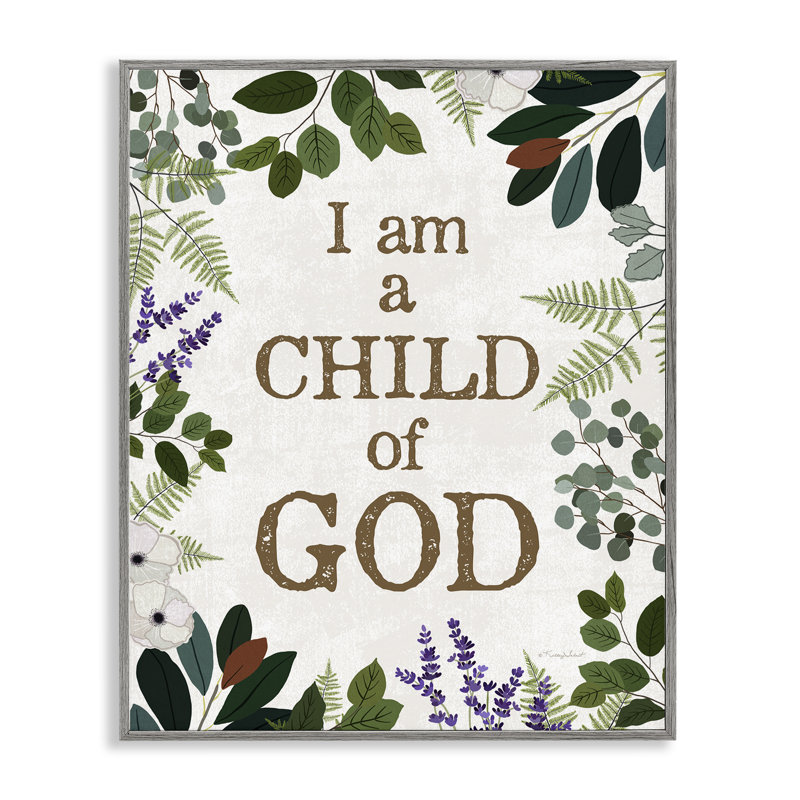 «Child Of God on Leaves», giclée encadrée, design par Kelley Talent, H 20 po x l 16 po, Estampe numérique Farmhouse