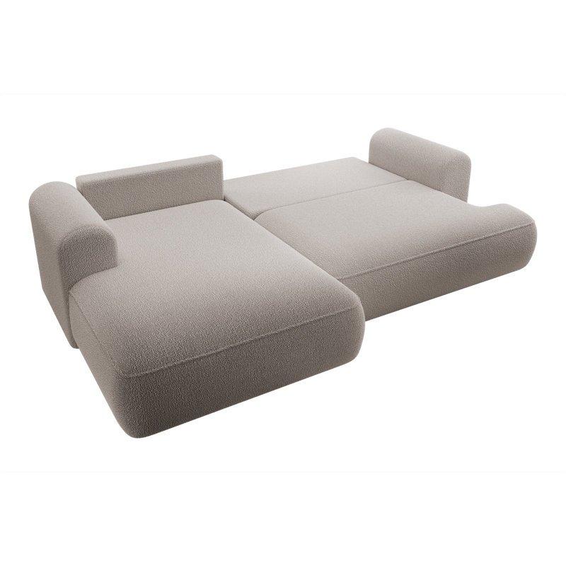 Aian 3 Seater Sofa & Chaise, Dark Beige, Left Hand Facing