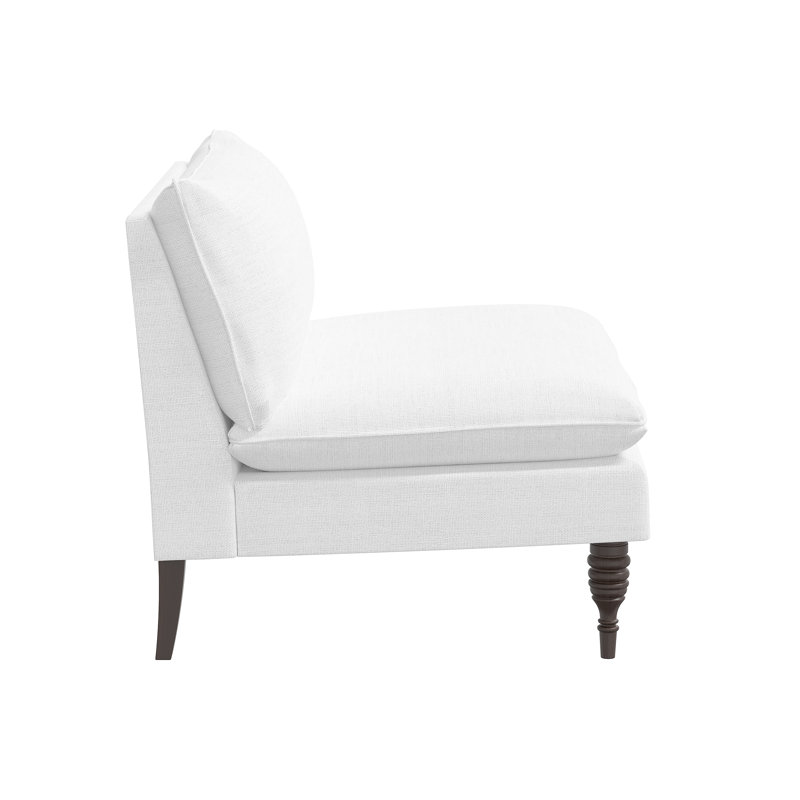 Red from Scalamandre Crafted by Cloth & Company Concord Settee in Solids, Slubby White Linen