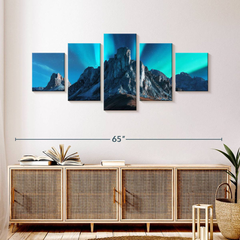 Turquoise aurores boréales, H 24 po x l 55 po
