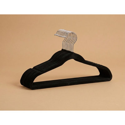 Hanger Set 10Pk Velvet Black 