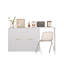 Lit simple avec bureau repositionnable et coussin pliable, élégant pour les petits espaces de vie, capacité de poids réglable de 500 lb, pièces élégantes intégrées, capacité de charge