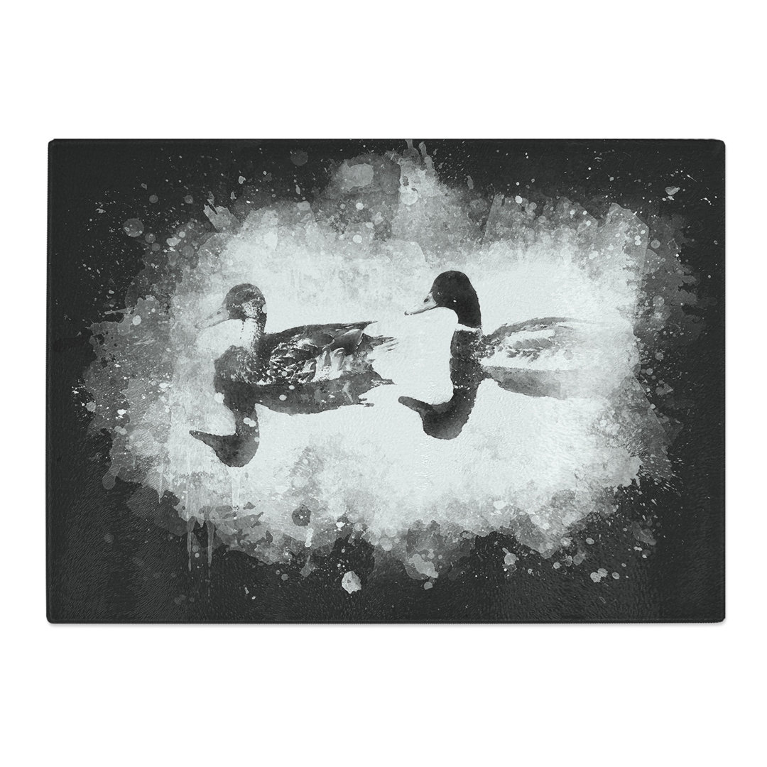 Tempered Glass Mallard Ducks Chopping Board
