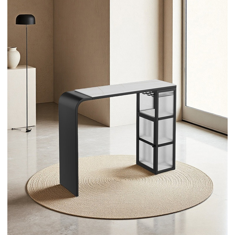 Table de bar à trois couches Luxury, H 41,34 po x L 49,21 po x l 15,75 po