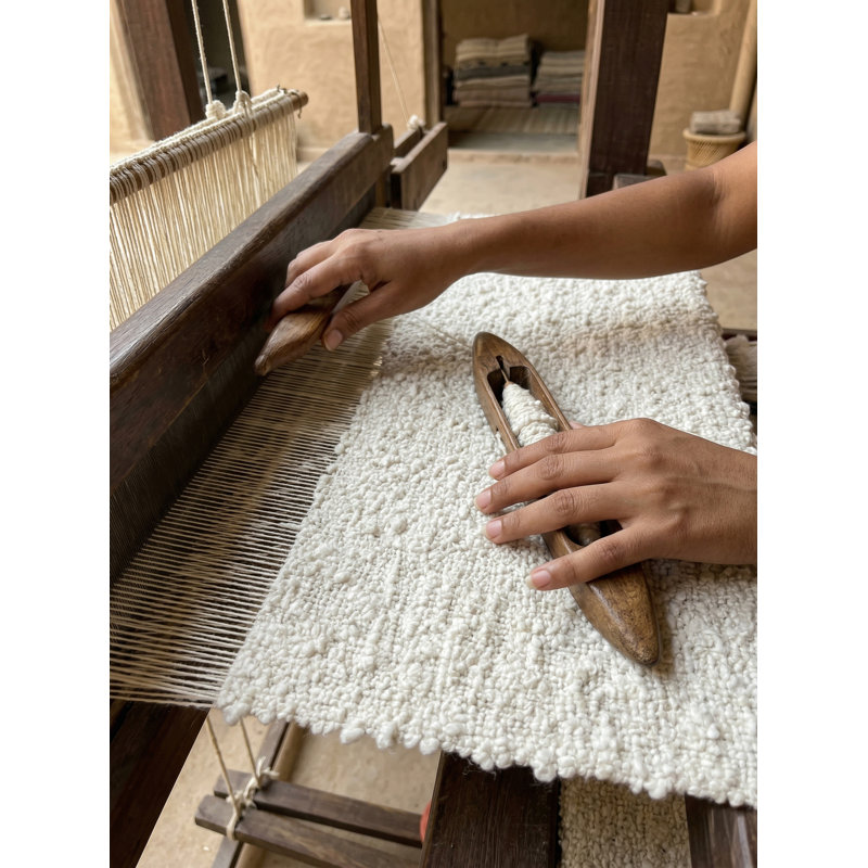 Cozy Cotton Hand Woven Throw Blanket, White