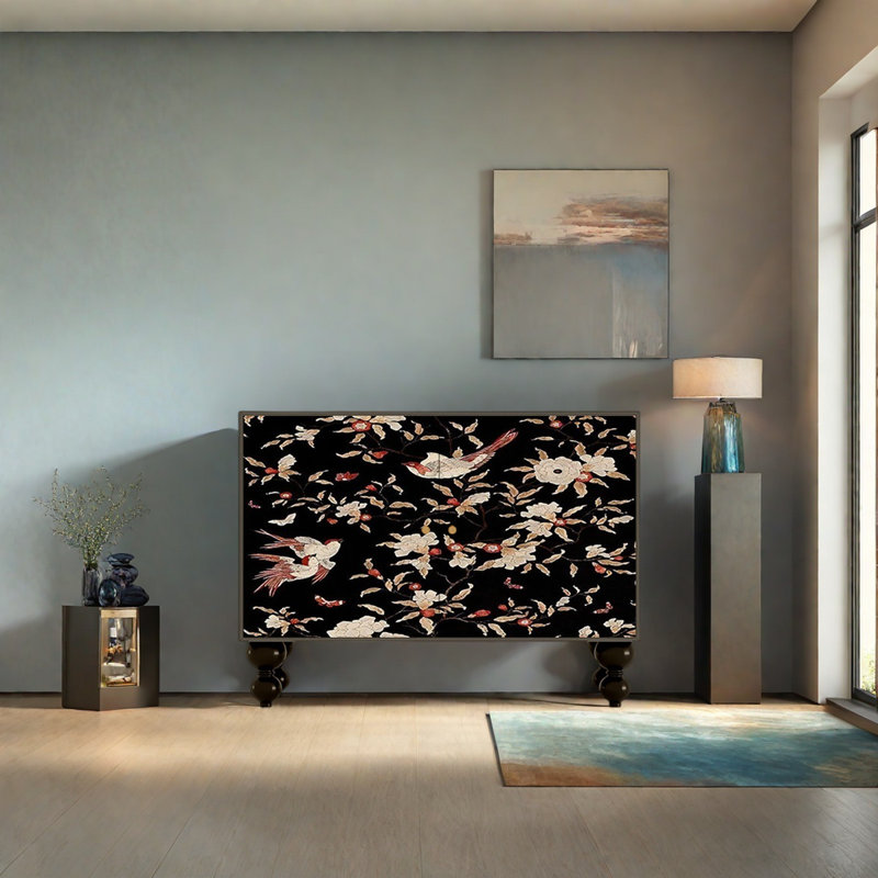 Armoire à porte double Vintage Floral Bird