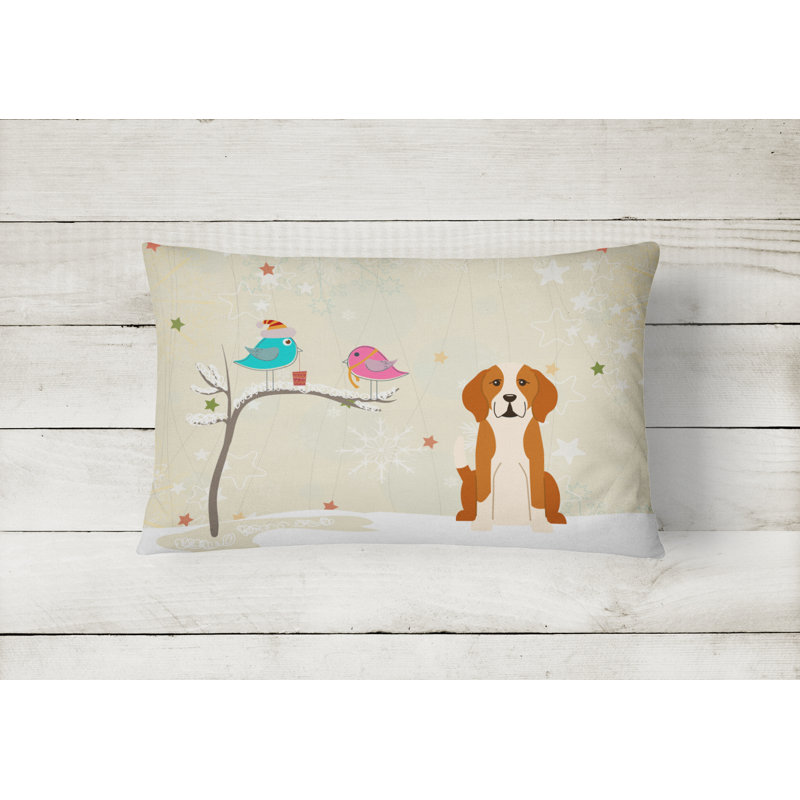 Coussin lombaire intérieur/extérieur à motif uni christmas fait main