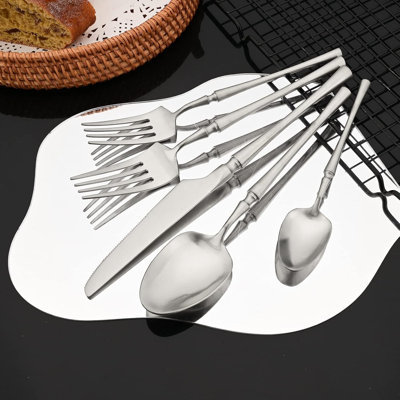 20-Piece Stainless Steel Flatware Set, Satin Finish Cutlery Set For 4, Durable And Ergonomic Design, Dishwasher Safe
