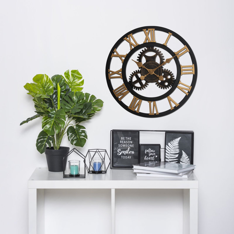 Bakke Wall Clock, Black/Gold