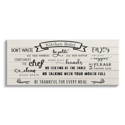 «Kitchen Rules List Family Happiness Motivation" par CAD Designs - Art textuel