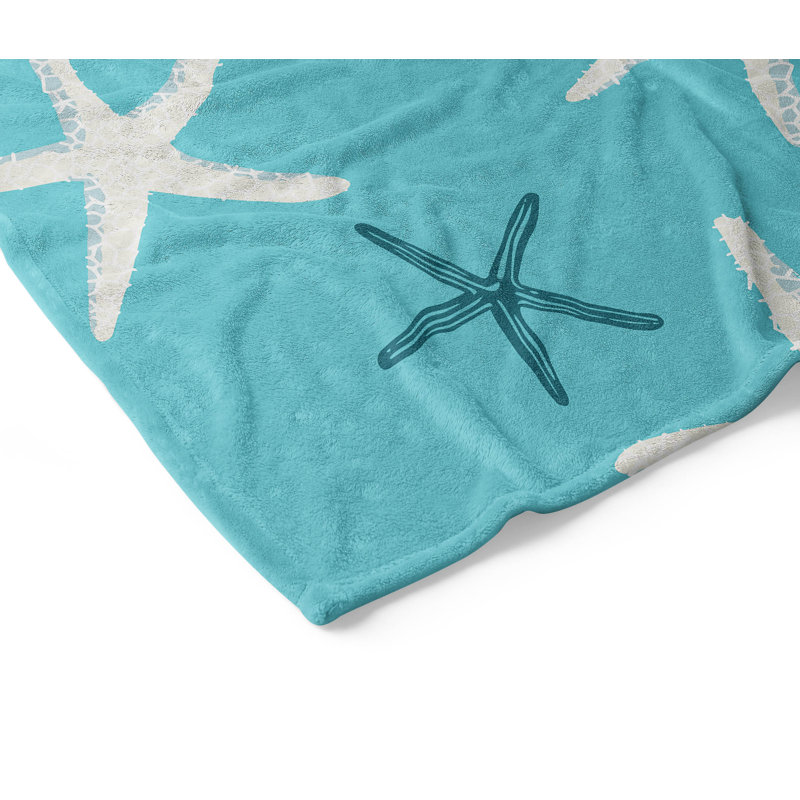 Couverture en velours de polaire Starfish, Bleu, L 80 po x l 60 po