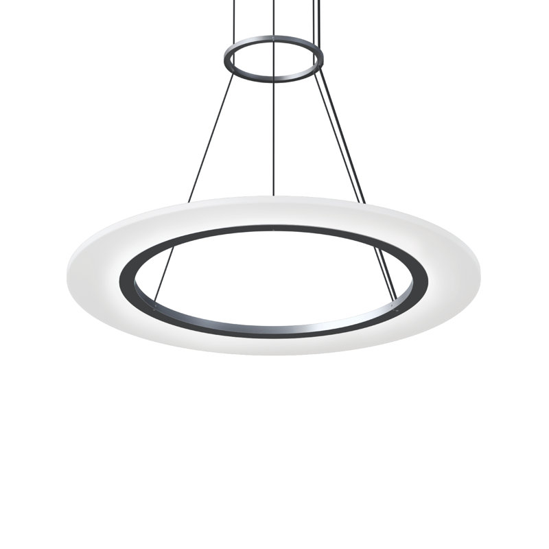 Arctic Rings 1 - Light LED Unique/Statement Pendant, Bright Satin , 0.5" H x 23.75" W x 23.75" D