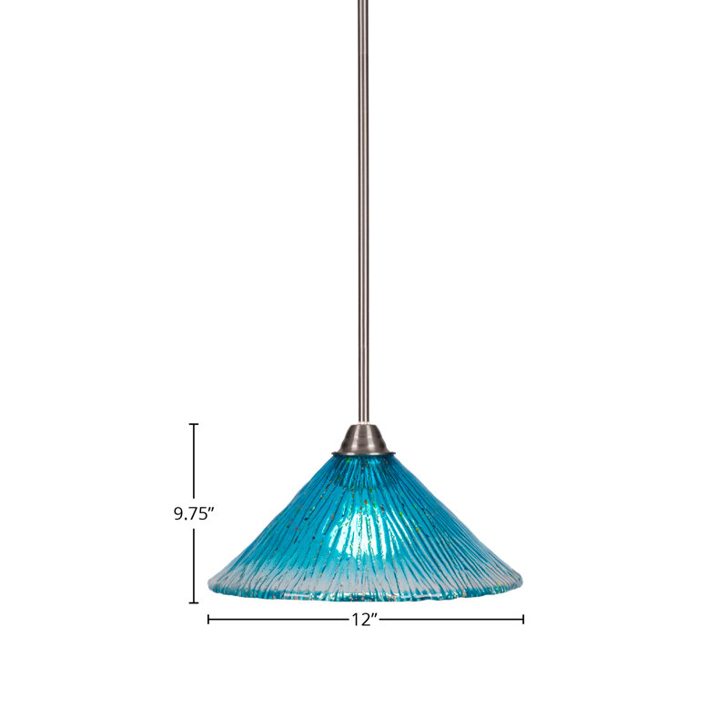 Averyon Paramount Stem Hung Pendant Shown In Brushed Nickel Finish With 12" Glass, 57.75" H x 12" W x 12" D, Brushed Nickel