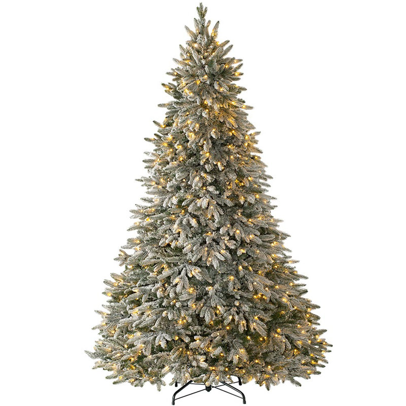 Lighted Artificial Christmas Tree, 228.6cm H x 147.32cm W x 147.32cm D