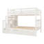 Lit superposé double sur double avec tablettes et 6 tiroirs de rangement-981364366
