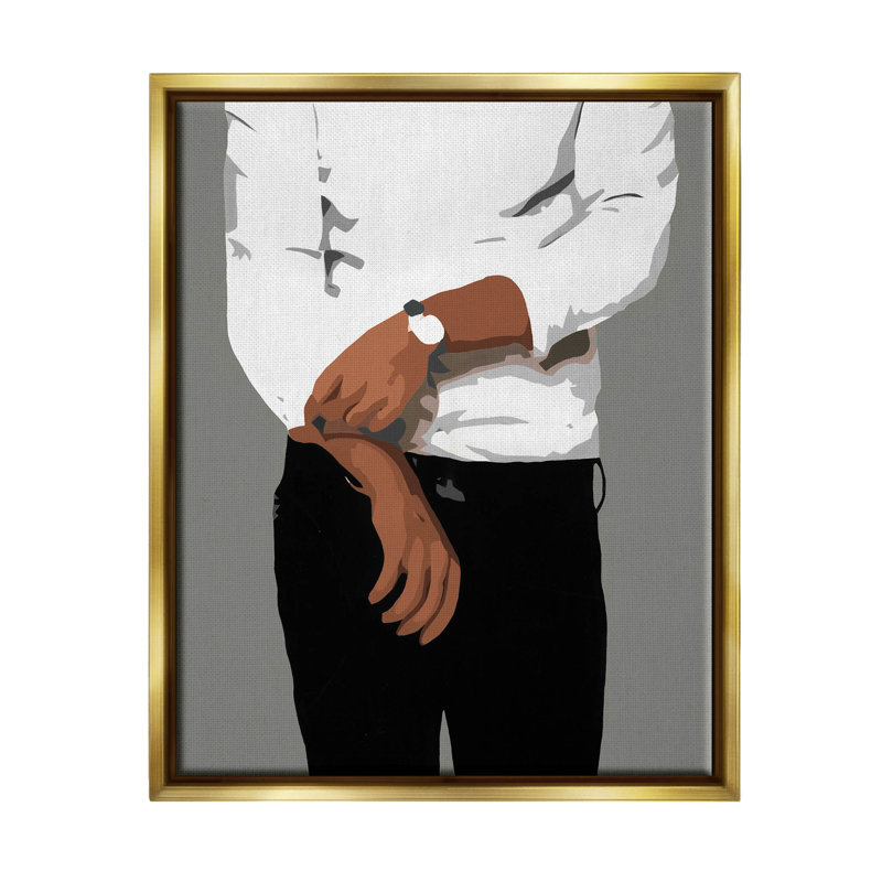 «Chic Man Out», estampe numérique par Beth Ann Lawson, H 31 po x l 25 po x P 1,7 po, Cadre flottant métallique doré