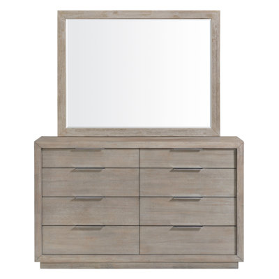 Ensemble commode et miroir gris