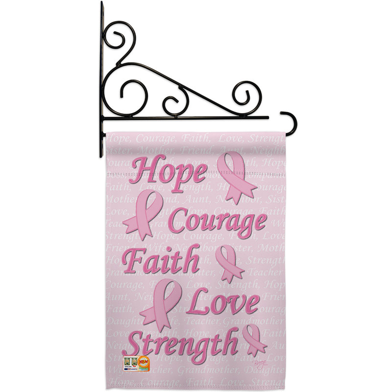 Double Sided 18.5 in. H x 13 in. W Polyester Flag set, Rose