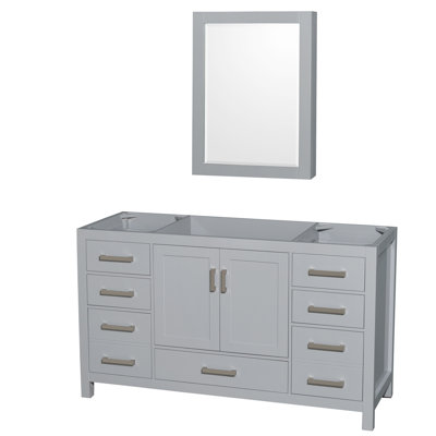 Base de meuble-lavabo autoportant simple 59 po avec armoire à pharmacie Sheffield