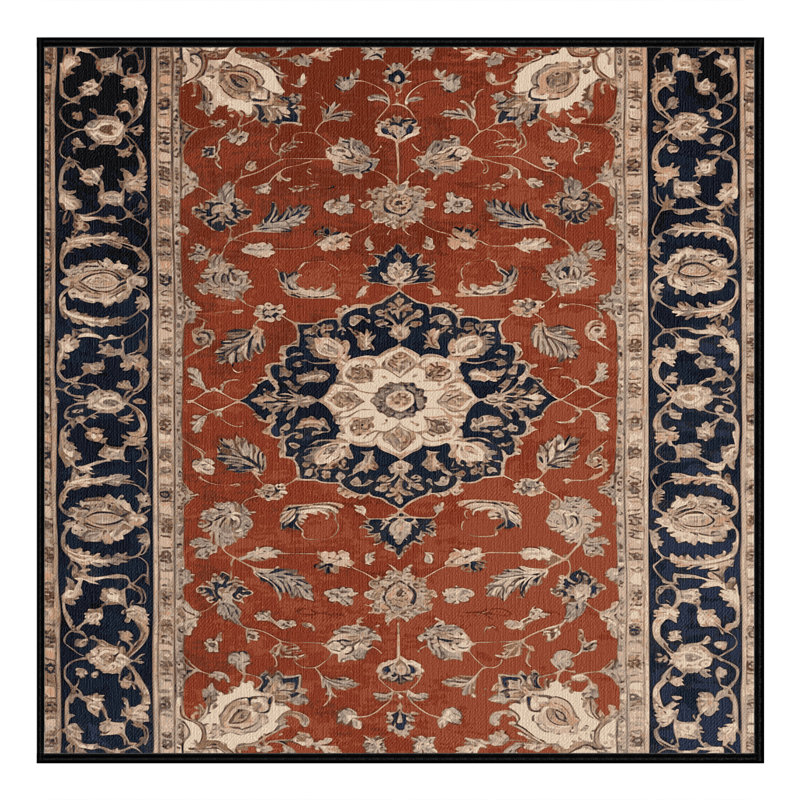 Machine Washable Persian Brown Area Rug, Square 6'