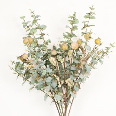 40" Artificial Physalis Eucalyptus Branch Sprays For Vase Filler, Farmhouse Twig Branch Long Stem Bulk Bouquet For Wedding Party Home Office Table Centerpiece Shelf Decorations