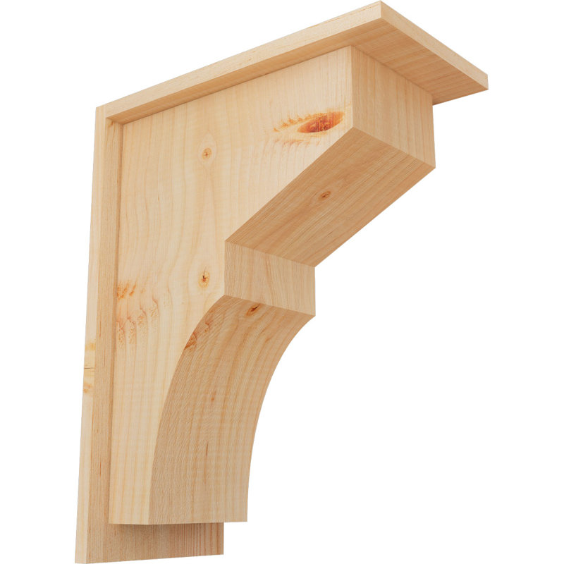 L 7 1/2 po x P 14 po x H 18 po Monterey lisse avec plaque arrière, sapin Douglas, H 18 po x l 7,5 po x P 14 po, Lisse