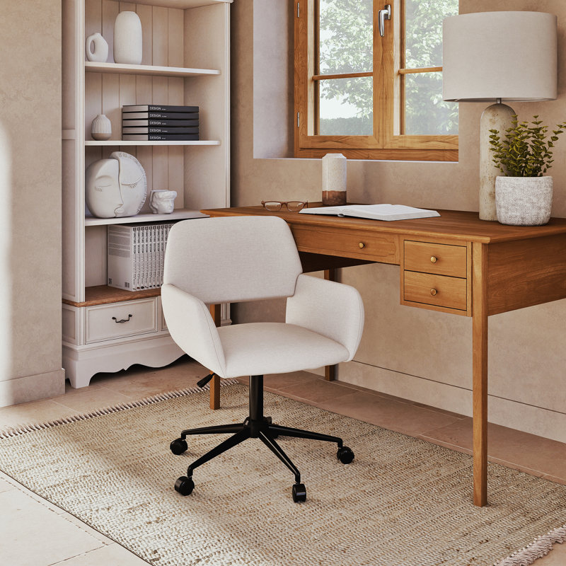 George Oliver Stateline Adjustable Ergonomic Swiveling PC & Racing Game Chair, Beige