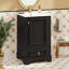 Meuble-lavabo de 20 po avec lavabo en céramique, porte à fermeture en douceur, tablette ajustable en forme de U, tiroir de compartiment et support de porte, style moderne, conception peu encombrante-121708443