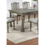 Table de salle à manger grise avec forme rectangulaire, placage, table contemporaine Modern View, placage