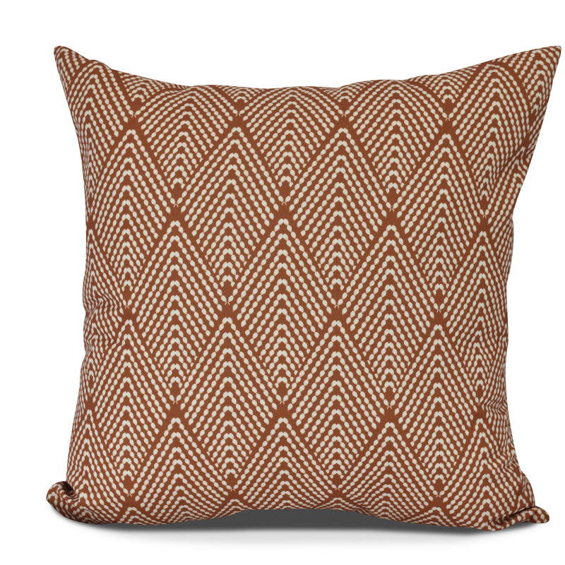 Goals, Gourds, and Gatherings Square Pillow Cover & Insert, Orange Geometric, 26"H x 26"W