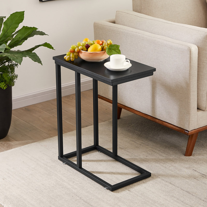Camillie 24'' Tall C Table End Table, Black Top/Black Base