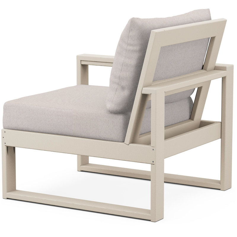 POLYWOOD Outdoor Lounge Chair, Sand, Dune Burlap